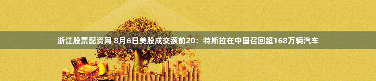 浙江股票配资网 8月6日美股成交额前20：特斯拉在中国召回超168万辆汽车
