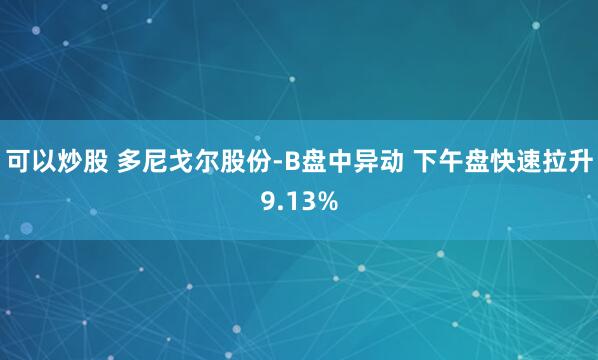 可以炒股 多尼戈尔股份-B盘中异动 下午盘快速拉升9.13%